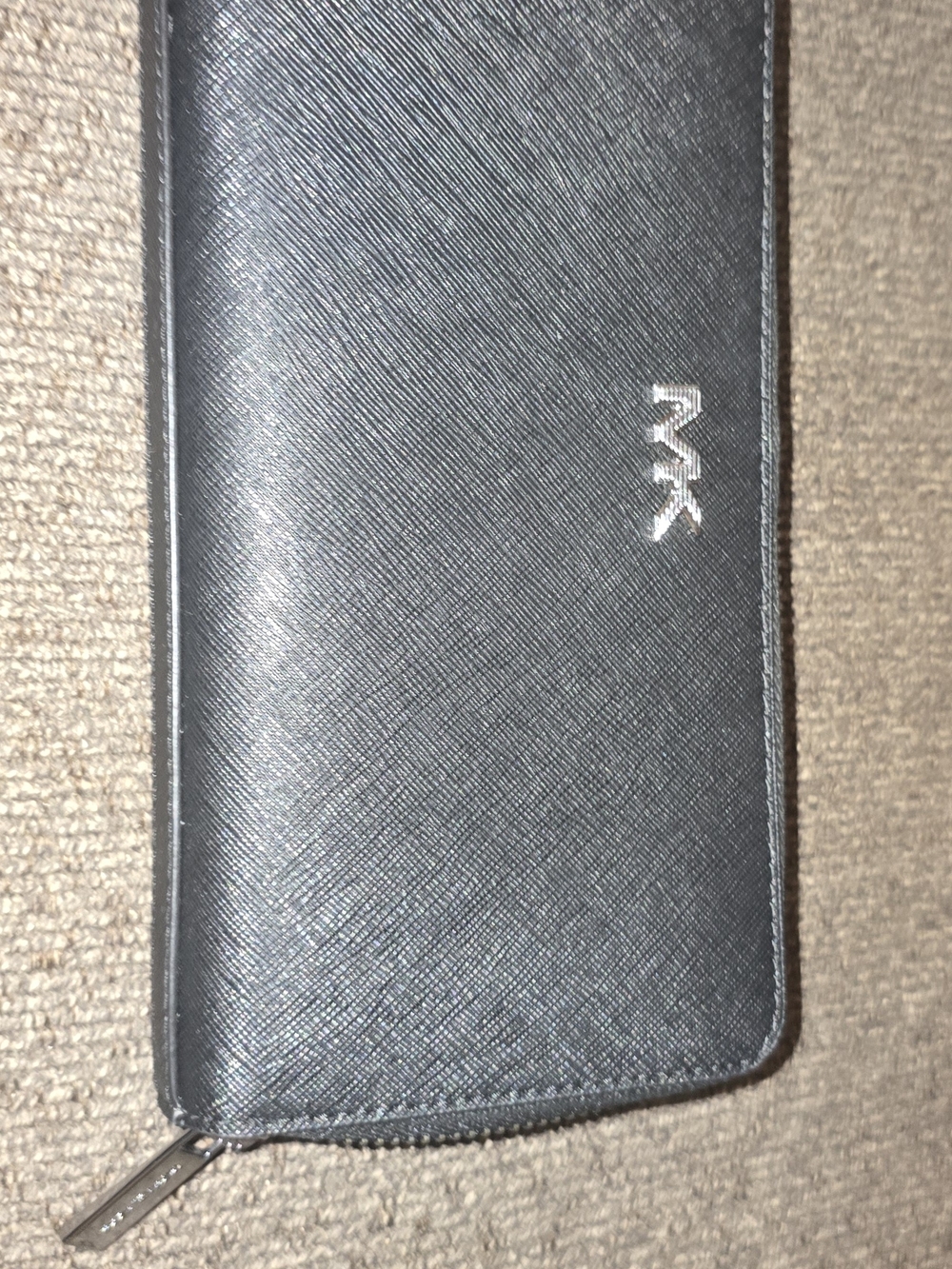 Michael Kors Black Saffiano Zip Card Holder Wallet